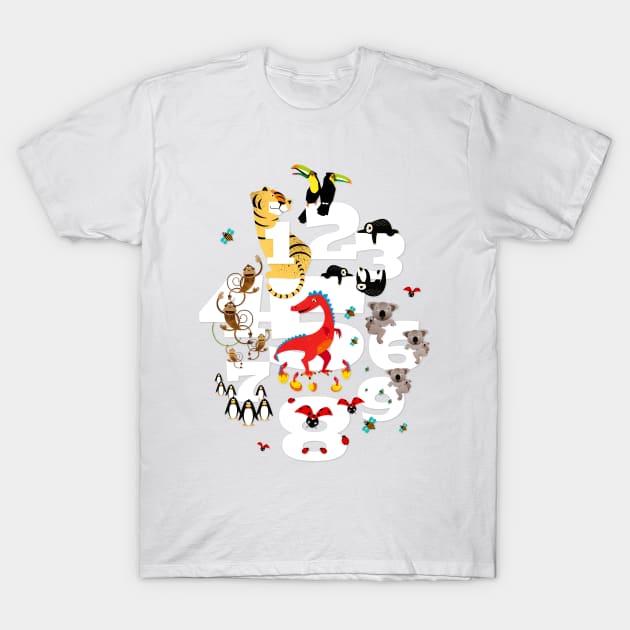 One, two, three animals for children T-Shirt by Piakolle